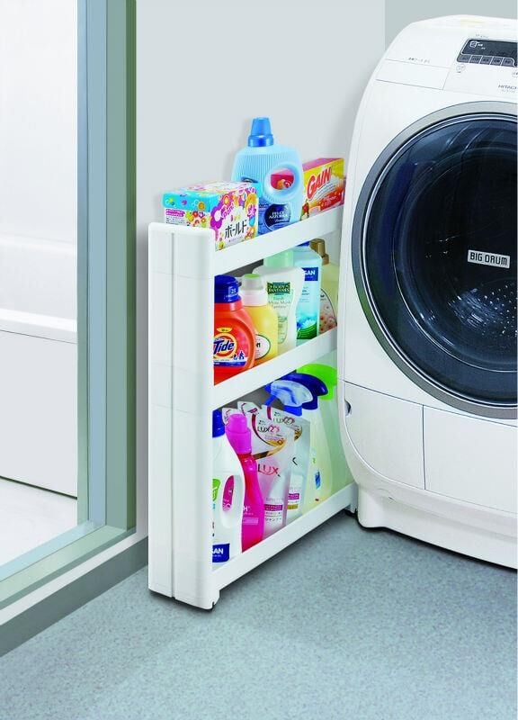 Motek Çok Amaçlı Tekerlekli Mutfak, Banyo Rafı Organizer SR-03 beyaz
