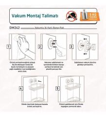 Geseus Va kumlu İki Katlı Banyo Rafı Şampuanlık Delme Vida Matkap Yok! Mat Siyah-DM242