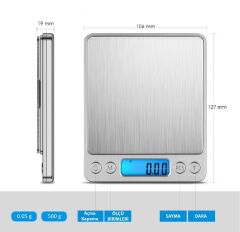 Dijital Hassas Elektronik Taşınabilir Terazi Tartı 3000Gr/ 0.1Gr Hassas Terazi 7107