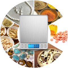 Dijital Hassas Elektronik Taşınabilir Terazi Tartı 3000Gr/ 0.1Gr Hassas Terazi 7107