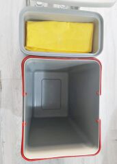 Çelik Ayna Teleskopik Raylı Dolap İçi Çöp Kovası+Poşetlik 16+1 Litre gri