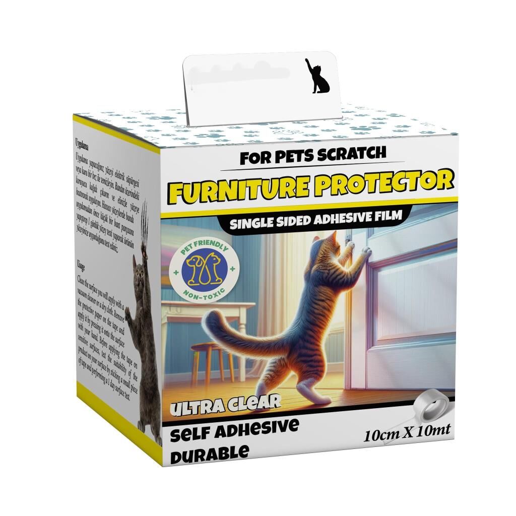 Evcil Hayvanlar İçin Mobilya koruyucu Tırmalama Önleyici Eğitim Bandı En:10cm Boy:10mt