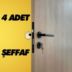 Yapışkanlı Kapı Stoperi Kapı Kolu Çarpma Engelleyici Şeffaf 4Adet
