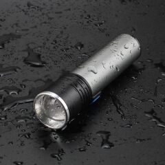 Şarjlı Alüminyum Gövde Zomlu Cep Feneri 300Mt Aydınlatma 3 Modlu Işık Ayarı -6102