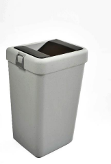 Motek 40 Litre Hassas Kapaklı Tek Gözlü Çöp Kovası beyaz