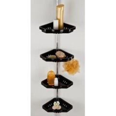 Primanova Dört Gözlü Banyo Köşe Rafı Vidasız Montaj N17