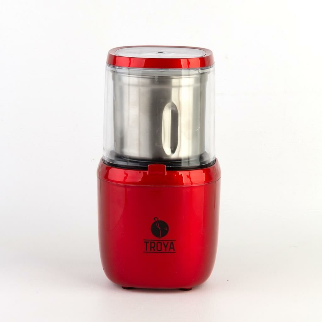 Geseus Troya Kahve Ve Baharat Öğütücü 85Gr Kapasite Çıkartılabilir Yıkanabilir Çelik Hazne KIRMIZI