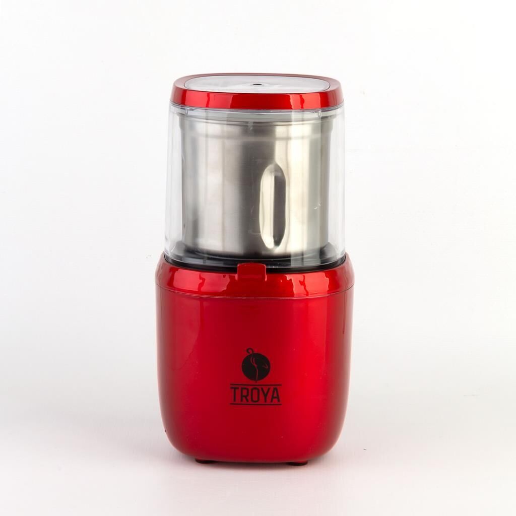 Geseus Troya Kahve Ve Baharat Öğütücü 85Gr Kapasite Çıkartılabilir Yıkanabilir Çelik Hazne KIRMIZI