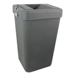 Motek 40 Litre Hassas Kapaklı Tek Gözlü Çöp Kovası siyah