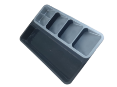 Çekmece İçi Kaşıklık 5 Gözlü Çatal Bıçak Organızer -1169-05 siyah