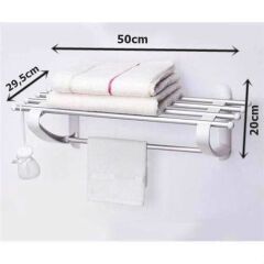 Primanova Banyo Rafı Havluluk Paslanmaz Alüminyum B12-şeffaf