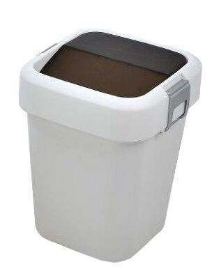 Motek 8 Litre Hassas Kapaklı Çöp Kovası beyaz