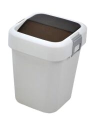 Motek 8 Litre Hassas Kapaklı Çöp Kovası beyaz