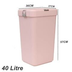 Motek Tekli Kirli Sepeti Çamaşır Sepeti Dokunmatik Kapaklı PUDRA- Mt08