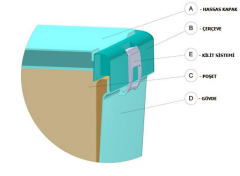 Motek 8 Litre Hassas Kapaklı Çöp Kovası gri