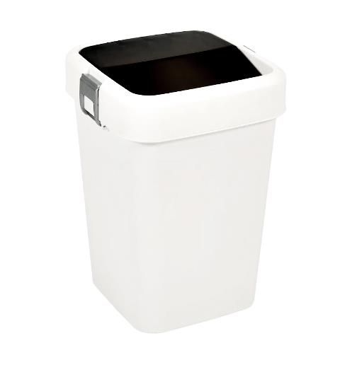 Motek 18 Litre Hassas Kapaklı Çöp Kovası-Cob-411 beyaz