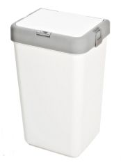 Geseus Motek Tekli 40 Lt Kirli Çamaşır Sepeti+Çamaşır Selesi Ikili Set, Çeyiz Seti Gri+Beyaz