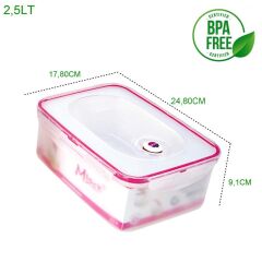 Moon Star Vakumlu hava geçirmez saklama kabı 2,5 LT+Pompa-MVAC184