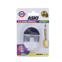 Boss Tape Kendinden Yapıştırmalı Paslanmaz İnox Tekli Büyük Askı 5Kg Taşır