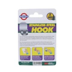 Boss Tape Kendinden Yapıştırmalı Paslanmaz İnox Tekli Büyük Askı 5Kg Taşır
