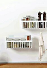 Yapışkanlı Plastik Banyo Rafı İkili Banyo Düzenleyici Duş Rafı Organizer Şampuanlık beyaz