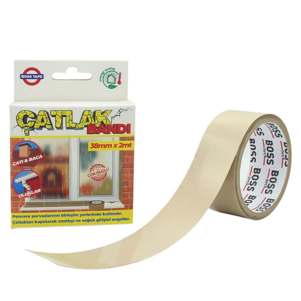 Boss Tape Pencere Pervaz Çatlak Kapama Bandı Çatı,Baca,Oluklar 38mmx2Mt