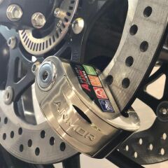 Armor Alarmlı Motorsiklet Disk Kilidi Çelik Gövde 606 Mva 6mm-İnox