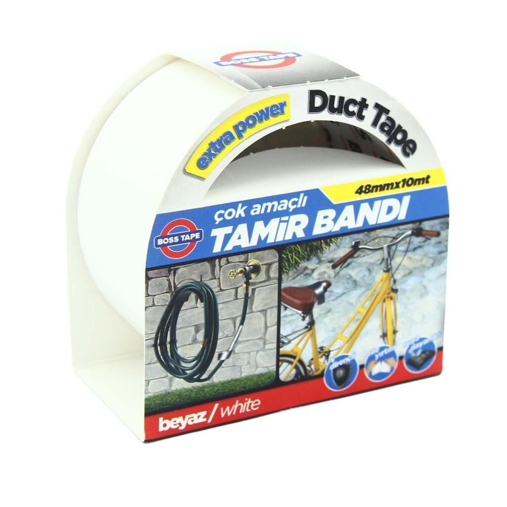 Duct Tape çok amaçlı Tamir Bandı Çadır Tamir Bantı Suya Dayanıklı 48mmx10Mt beyaz