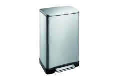 Primanova E-Cube Yumuşak Kapanan Pedallı Banyo Mutfak Ofis Çelik Çöp Kovası 30Lt-Pls iç kovalı-D14679