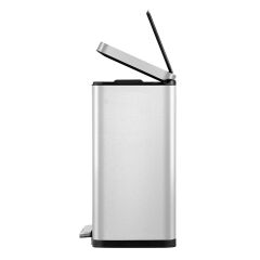 Primanova E-Cube Yumuşak Kapanan Pedallı Banyo Mutfak Ofis Çelik Çöp Kovası 30Lt-Pls iç kovalı-D14679