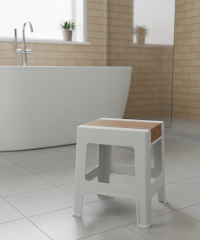 Çelik Ayna Zilkale Büyük Boy Çok Amaçlı Dayanıklı Tabure Beyaz+Kahve-252