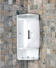 Primanova Banyo Köşe Rafı Kapaklı Şeffaf S05