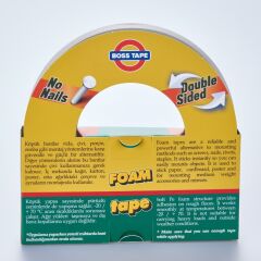 Boss Köpük Bant Montaj Aksesuar Yapıştırma Bandı 18mmx10Mt-10KG Taşır