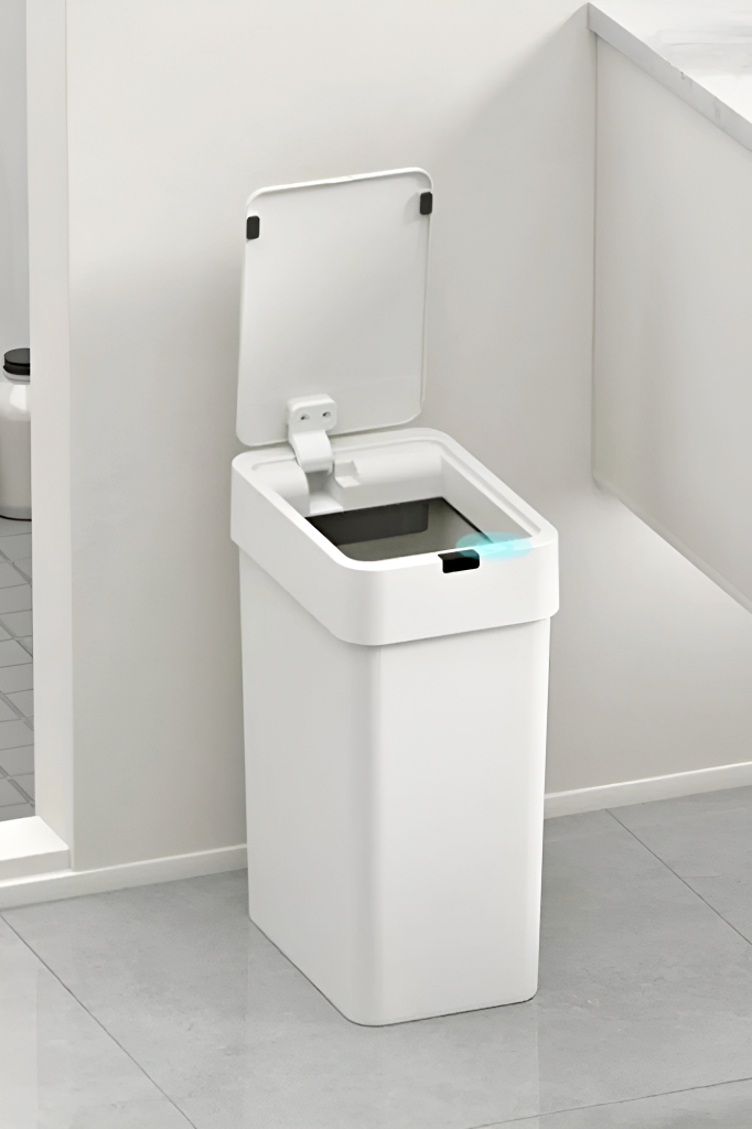 Sensörlü Otomatik Slim Çöp Kovası 9 Litre Plastik Beyaz Yerli Üretim