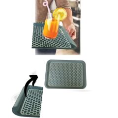 Kaydırmaz Tabanlı Servis Tepsi Sunum Tepsisi Büyük Boy-1136-02-Antrasit,Gri