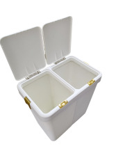 Gold Ikili Dokunmatik Çamaşır Sepeti Çöp Kovası Temizlik Kovası Kirli Sepet 80 Litre-MT009