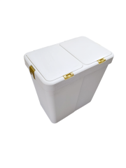 Gold Ikili Dokunmatik Çamaşır Sepeti Çöp Kovası Temizlik Kovası Kirli Sepet 80 Litre-MT009