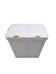 Gold Ikili Dokunmatik Çamaşır Sepeti Çöp Kovası Temizlik Kovası Kirli Sepet 80 Litre-MT009