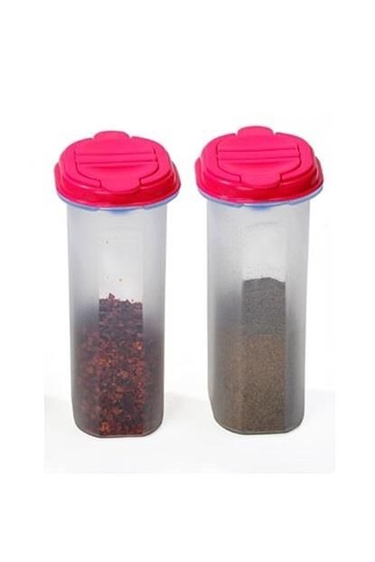 Moonstar İkili Baharatlık Tuzluk Karabiberlik Pratik Kullanım 2X200ML FUŞYA