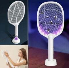 Sivrisinek, Karasinek Öldürücü Elektrik Şoklu Raket Sinek Tuzağı Şarjlı Çift kullanımlı--806L