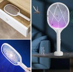 Sivrisinek, Karasinek Öldürücü Elektrik Şoklu Raket Sinek Tuzağı Şarjlı Çift kullanımlı--806L