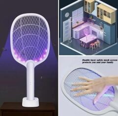 Sivrisinek, Karasinek Öldürücü Elektrik Şoklu Raket Sinek Tuzağı Şarjlı Çift kullanımlı--806L