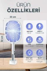 Sivrisinek, Karasinek Öldürücü Elektrik Şoklu Raket Sinek Tuzağı Şarjlı Çift kullanımlı--806L