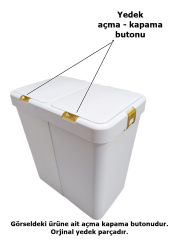 Motek Gold Çamaşır Sepeti Yedek Parça Seti 40LT 80LT Uyumlu 2Ad Golt Buton+2Ad Golt Yan Klips