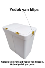 Motek Gold Çamaşır Sepeti Yedek Parça Seti 40LT 80LT Uyumlu 2Ad Golt Buton+2Ad Golt Yan Klips