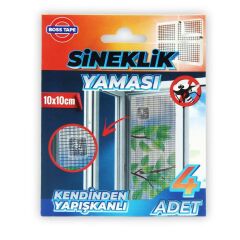Sineklik Yaması Sineklik Tamir Bantı Kendinden Yapışkanlı 10x10cm 4Adet 1 Paket