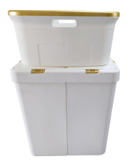 Gold Ikili Dokunmatik 80 Lt Çamaşır Sepeti+Çamaşır Selesi Çeyiz Seti-MT09