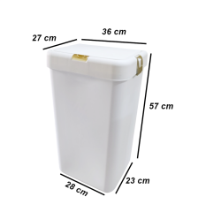 Geseus Motek Tekli 40 Lt Kirli Çamaşır Sepeti+Çamaşır Selesi Ikili Set, Çeyiz Seti Gold+Beyaz