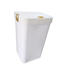 Geseus Motek Tekli 40 Lt Kirli Çamaşır Sepeti+Çamaşır Selesi Ikili Set, Çeyiz Seti Gold+Beyaz