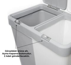 Motek Çamaşır Sepeti Yedek Parça Seti 40LT 80LT Tümüne Uyumlu 2Ad Buton+2Ad Yan Klips